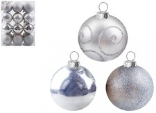 24 Silver Christmas Baubles
