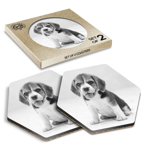 Hexagon coasters bw - x,