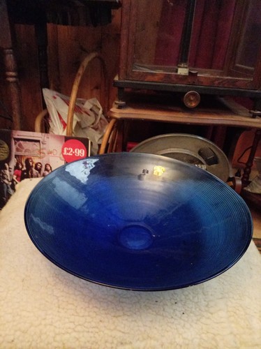 Cobalt blue glass bowl - cobalt,