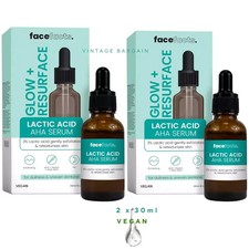 2 x Face Facts Lactic Acid AHA Facial Serum for Dullness & Uneven skin tone 30ml