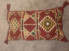 Big Cushion Cover Bold Kilim Motifs, Red Colour Backrest Cushion