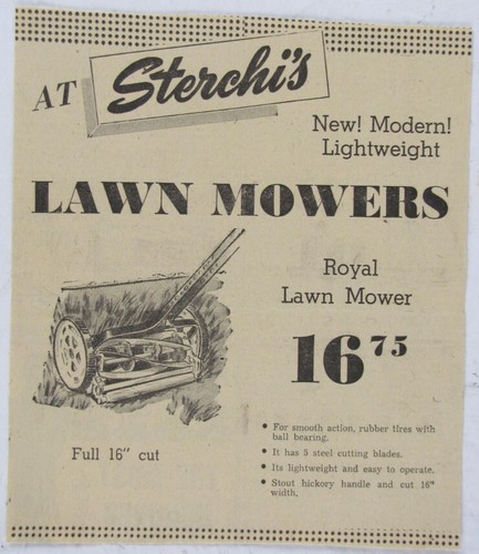 Vintage 1947 royal push mower - vintage,