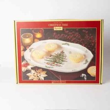 SPODE CHRISTMAS TREE LARGE TURKEY SANDWICH PLATTER NIB RECTANGULAR LUNCH 14 INCH