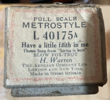 Aeolian Metrostyle f.sc Pianola Roll-L40175A-Have a little faith in me-H.Warren