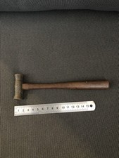 Vintage Jewelers Watchmaker Brass Hammer Double Round Head Antique Wood Handle 