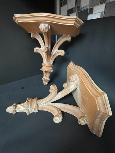 Pair carved wooden wall - carved,