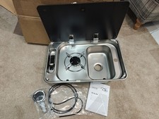 CAN FL1323 RIGHT HAND SINK SINGLE BURNER HOB COMBI WITH GLASS LID MOTORHOME BOAT