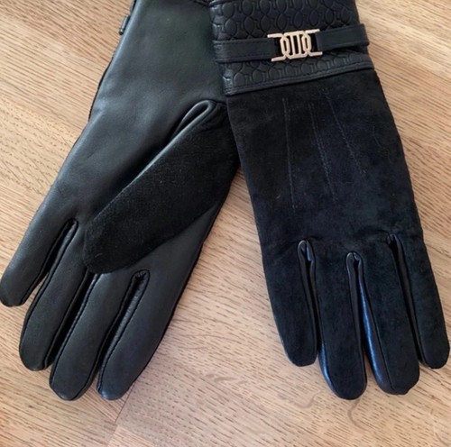 Women ladies black - black, leather