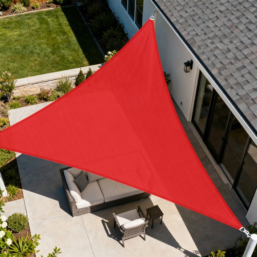 16ft red sun shade sail - sun,