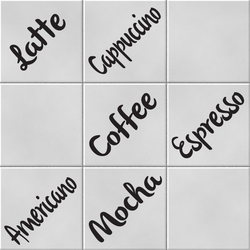 Coffee words vinyl wall - wall, tile