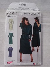 SIMPLICITY K9010  LADIES  DRESS  SEWING PATTERN   MULTI  SIZE   14 TO 22