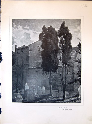 Old studland church - old, trees