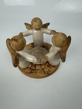 Jones Ceramic Trio Of Angels Tea Light Candle Holder Memorial Festive