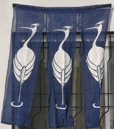 Japanese noren curtain crane - curtain,