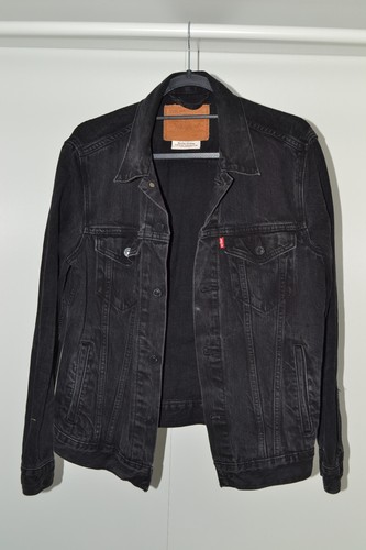 Levi black denim trucker - denim,