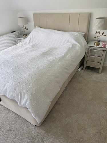 King 5ft plush cream ottoman - plush,