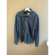 Driza-Bone Hoodie Mens Medium Navy Blue Full Zip Cotton Hardware Fit Jacket
