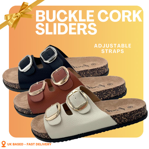 Womens double buckle - buckle, sandals