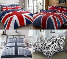 Union Jack Duvet Cover Reversible Printed Quilt Cover Bedding Set  Pillow Case 