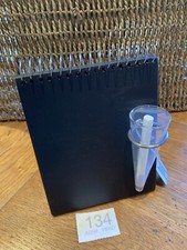 A5 Book Table Sign Chalkboard Stand With Clear Glass Stem Vase / Chalk Holder