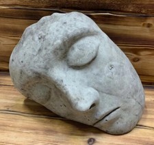 STONE GARDEN BEAUTIFUL LARGE HALF FACE MODERN ART STATUE CONCRETE ORNAMENT