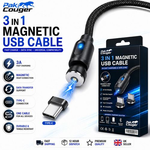 Magnetic usb cable 3a - magnetic,