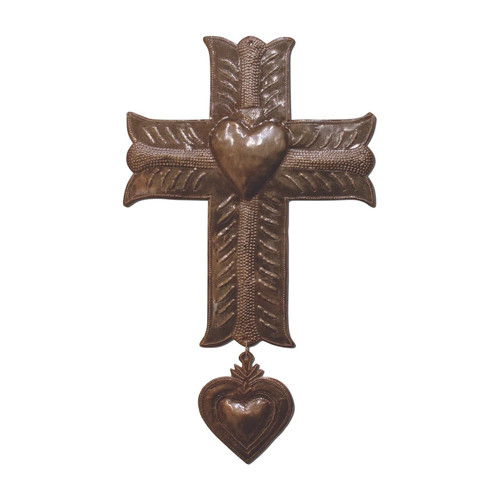 Handmade metal cross with - metal,