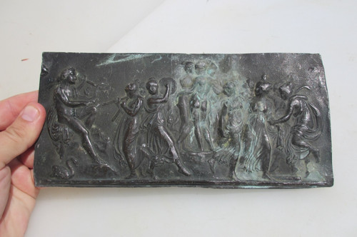 Victorian lead cherub plaque - victorian,