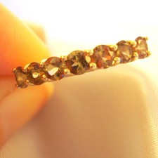 1.25ct Certified Brazilian Andalusite Half Eternity Gold Band Ring