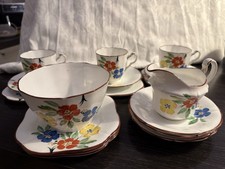 Staffordshire Paladin China Tea Set E. Hughes & Co Deco 1930s