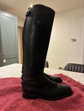 Size 8 Ladies Long Black Leather Riding Boots
