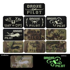 Drone Pilot Patch UAV Badge Hook & Loop Reflective / Glow in Dark for Vest Bag