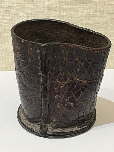 Vintage leather dice shaker - leather,