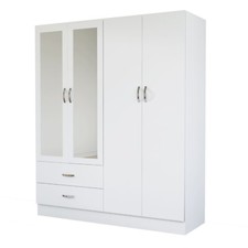 Matt Wooden 4 Door Wardrobe