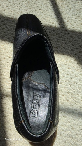 Born black leather wedges size - leather,