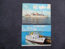 2 VINTAGE POSTCARDS R.M.V. SCILLONIAN III, PENZANCE HARBOUR, & LEAVING ST MARY'S