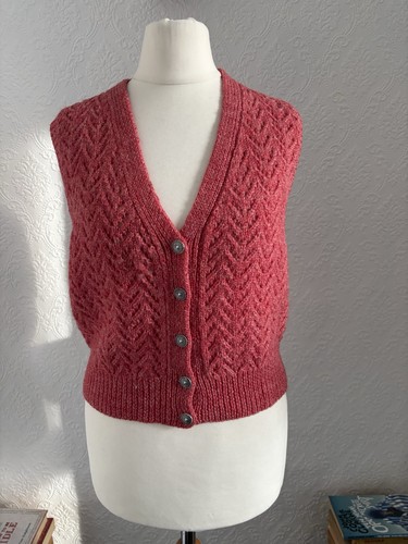 Hand knitted coral pink - knitted,