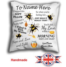 Personalised Bee Bumblebee Cushion Cuddle Pillow Cushion Pillowcase 