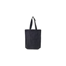 5 x 100% Cotton 4.5oz Black coloured gusset cotton shopping bag long handles