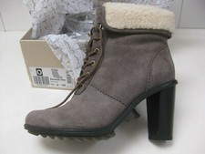 CLARKS DESERT BOOTS 6.5 40 high heel SOMERSET KESWICK FILM suede leather fur 