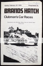 BRANDS HATCH 22 Feb 1970 CLUBMAN'S CAR RACES Official Programme