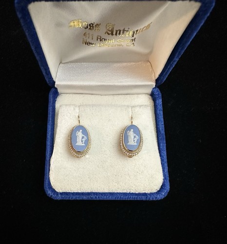 Vintage wedgwood 14k gold blue - vintage,
