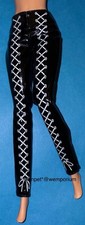 Barbie Extra Trousers PVC Faux Leather Skinny Jeans Fashion Doll Clothes