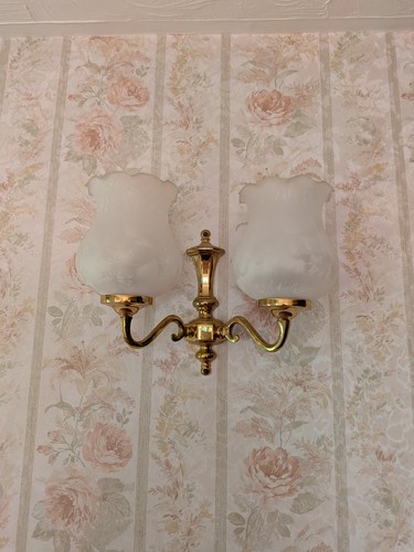 Pair brass vintage wall - pair, of
