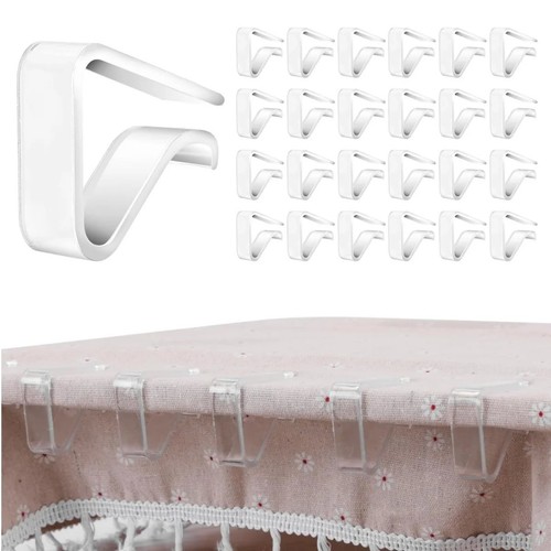 Clear tablecloth clips - clear, 8
