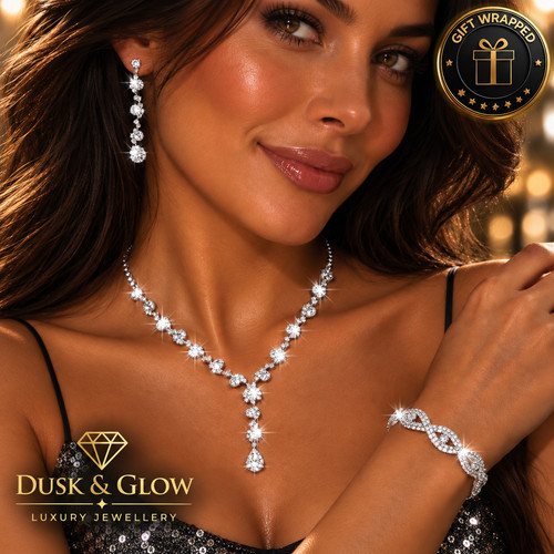 Women silver jewellery set - silver,