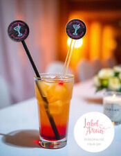 PERSONALISED Hen Do Night Cocktail Stirrers Party Neon Weekend Bar Drink Swizzle