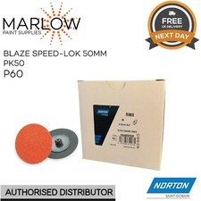 NORTON 63642597050 BLAZE SPEED-LOK FIBRE DISCS 50MM PACK OF 50 - P60 GRIT