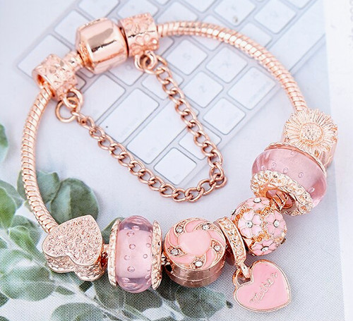 925 silver plated rose - rose, gold