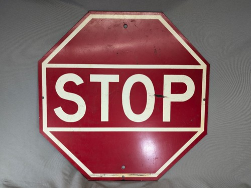 Vintage 1950s metal stop sign - 1950s,